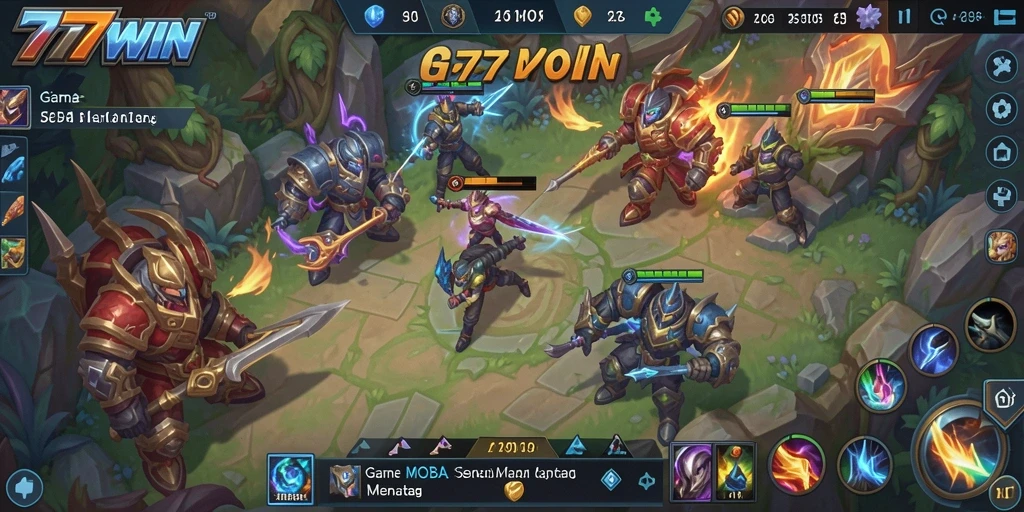 Tampilan gameplay 777WIN dengan aksi karakter yang dinamis.