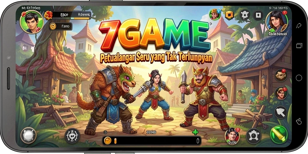 Tampilan gameplay menakjubkan di 7GAME dengan dunia petualangan yang luas.