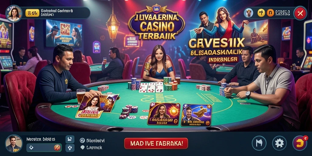 Screenshot 8364 menunjukkan dealer yang profesional dan gameplay Live Casino yang menarik.