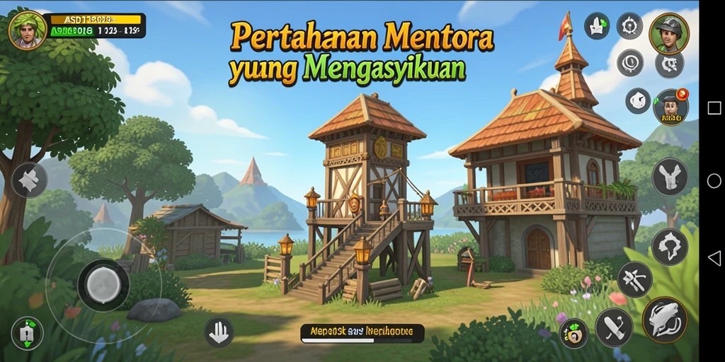 Tangkapan layar menunjukkan aksi bertahan dalam permainan Tower Defense.