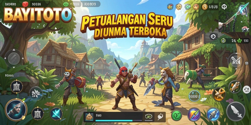 Gameplay <strong>BAYITOTO</strong> menampilkan dunia terbuka yang luas dan penuh warna.
