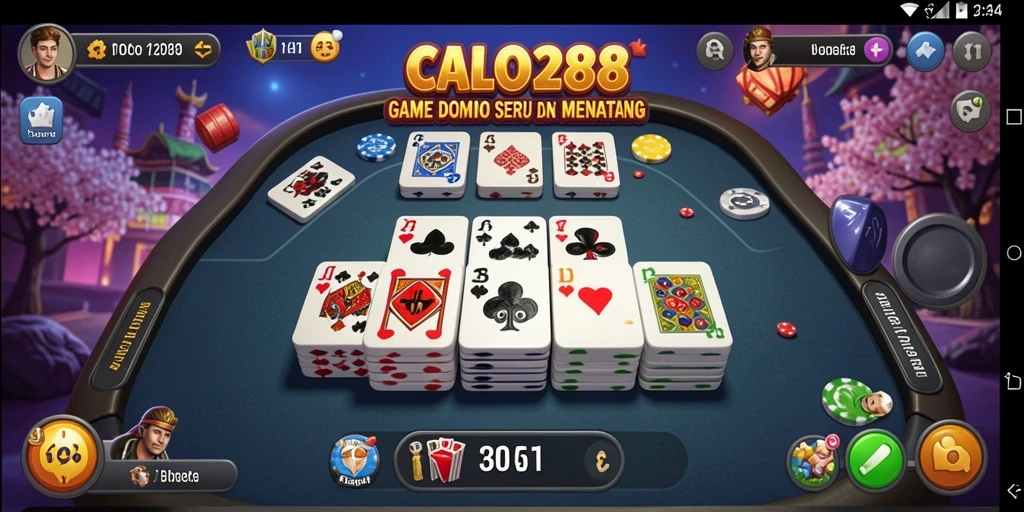 Screenshot gameplay domino CALO288 yang menarik dan interaktif.