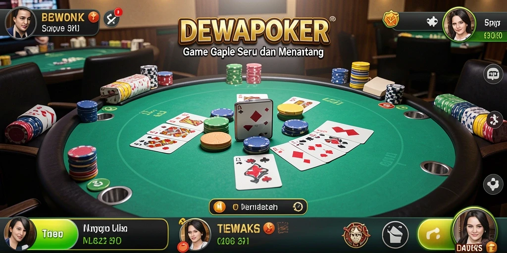 Tangkapan layar gameplay seru DEWAPOKER saat bermain Gaple.