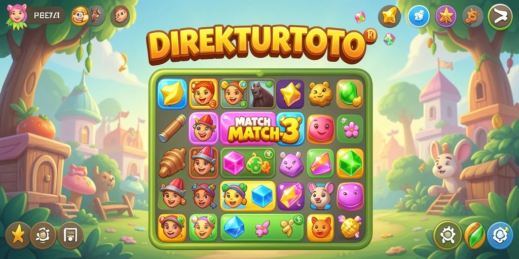Screenshot gameplay <strong>DIREKTURTOTO</strong> menampilkan momen seru saat mencocokkan elemen.
