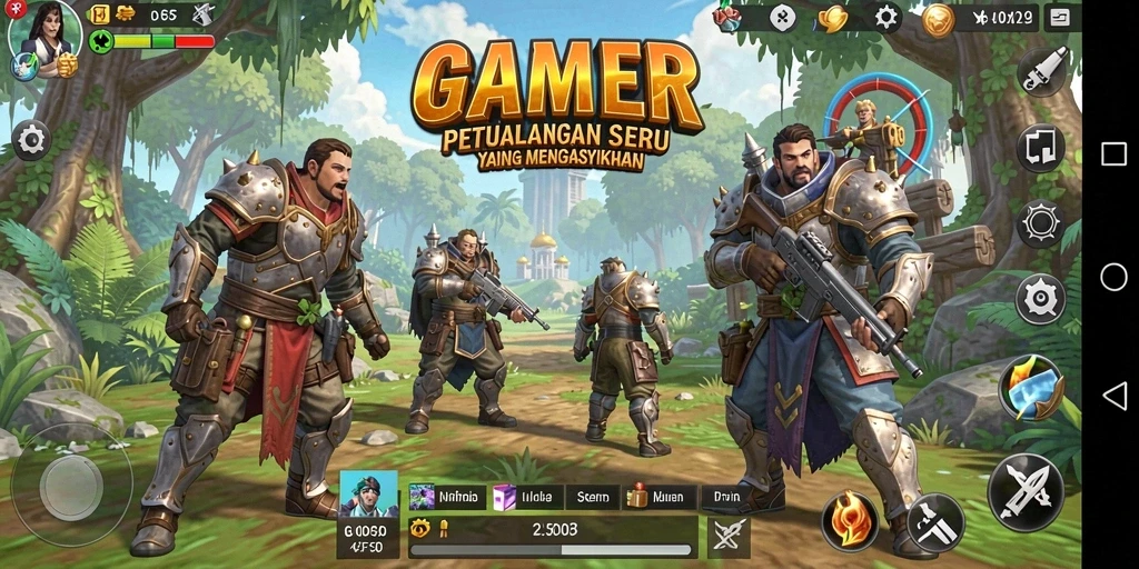 Tampilan gameplay GAMERP yang penuh aksi dan petualangan.