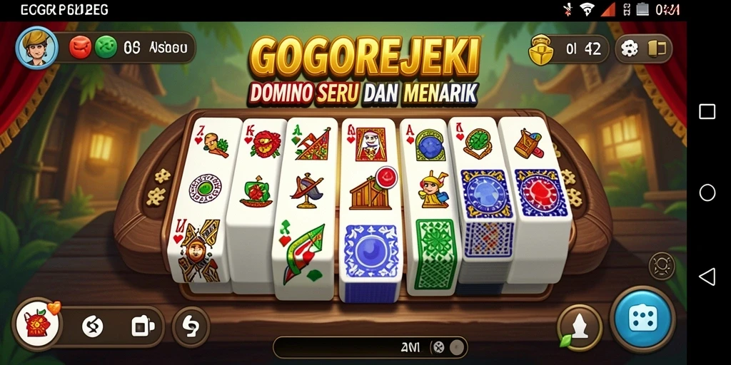 Screenshot utama GOGOREJEKI menampilkan gameplay domino yang seru.
