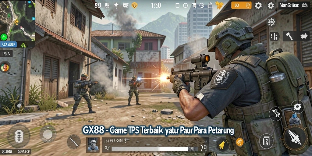 Tangkapan layar dari permainan GX88 menampilkan aksi tembak-menembak yang mendebarkan.