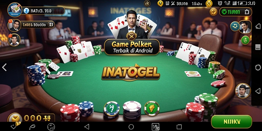 Tampilan gameplay Poker yang mendebarkan di INATOGEL.