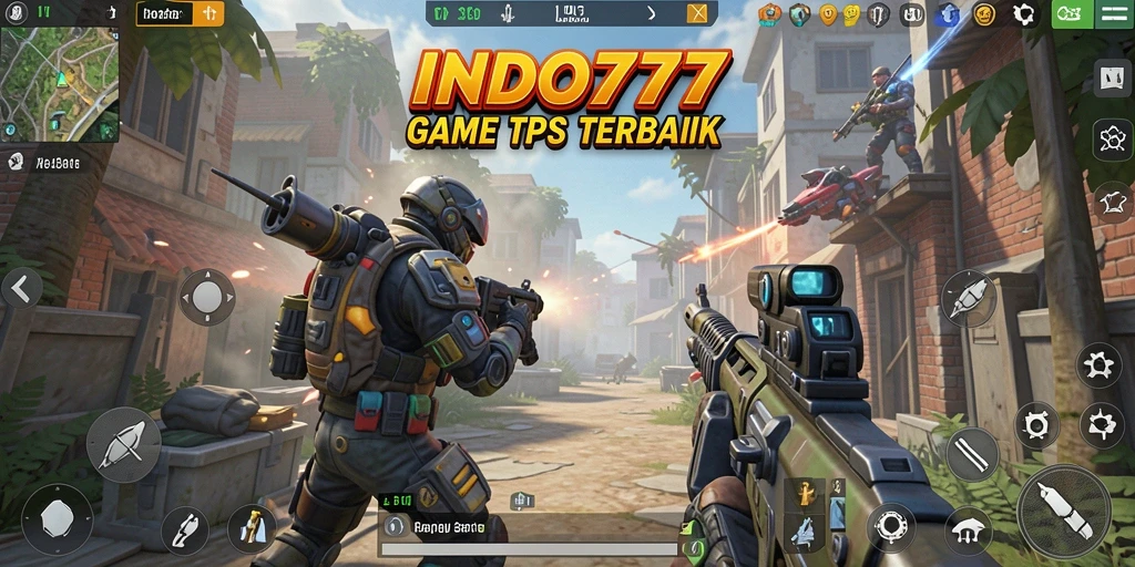 Tampilan aksi seru gameplay INDO777 dalam pertempuran TPS.