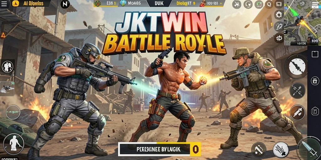 Gameplay JKTWIN yang mendebarkan di tengah pertempuran Battle Royale.