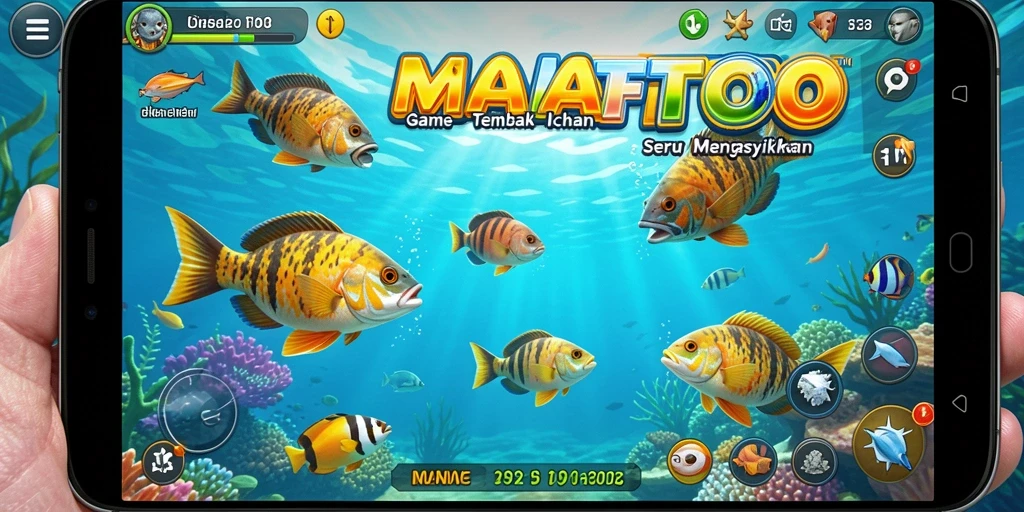 Tampilan gameplay MAFIATOTO yang seru saat menembak ikan.