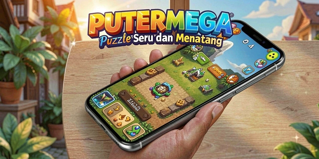 Screenshot gameplay PUTERMEGA menampilkan puzzle menarik dan menantang.