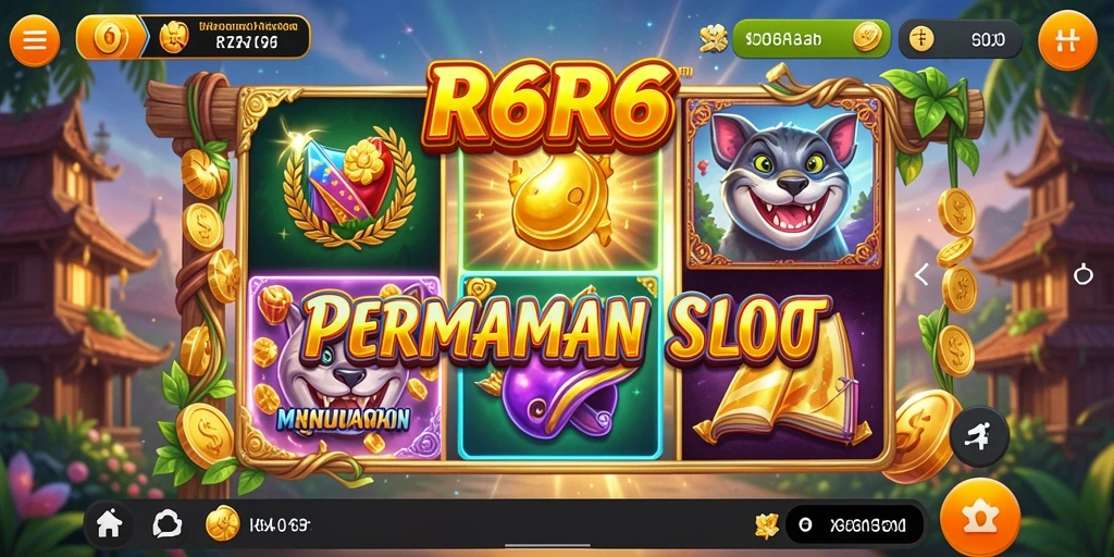 Tampilan gameplay menarik R6R6 dengan berbagai tema slot.