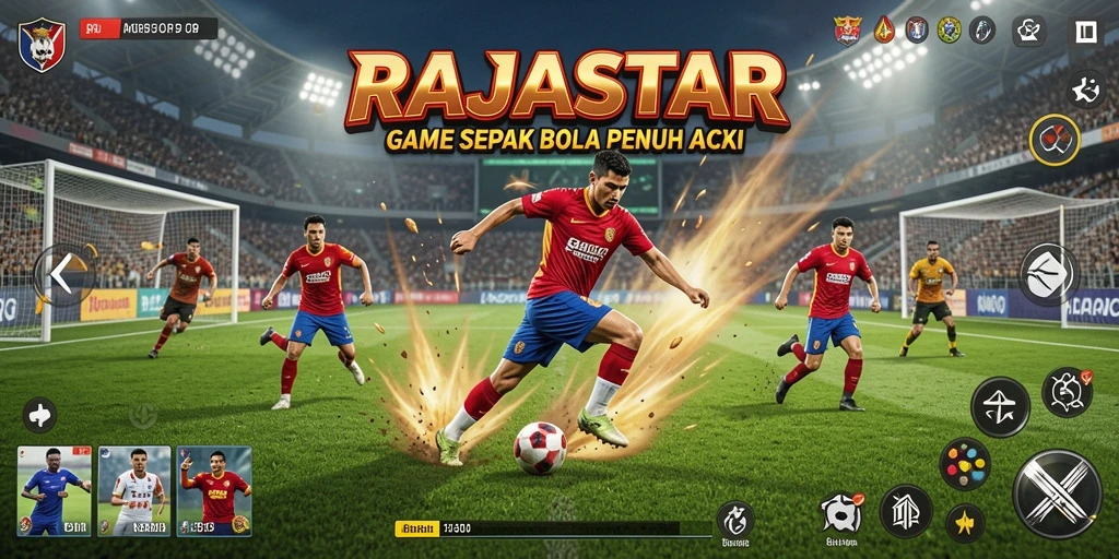 Tampilan gameplay RAJASTAR yang menampilkan aksi menarik di lapangan.