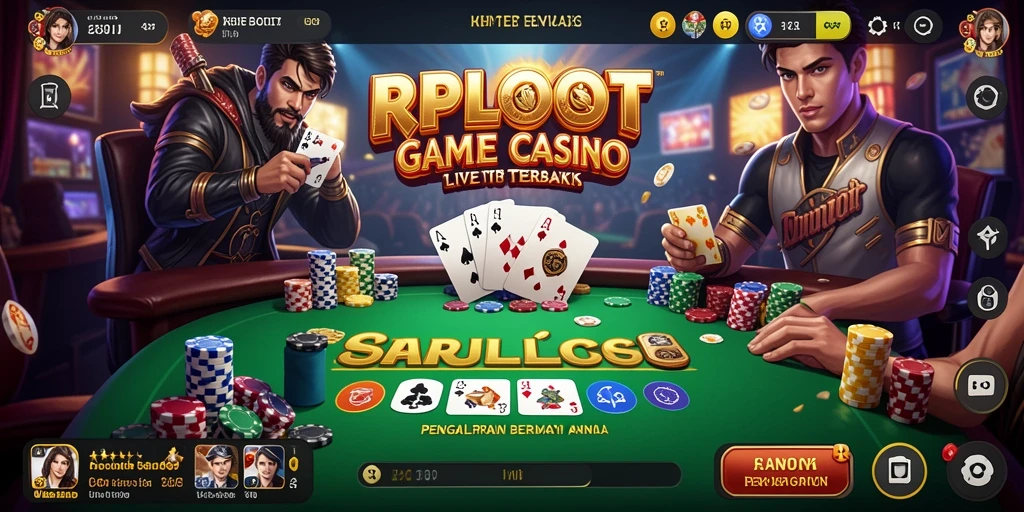 Tangkapan layar gameplay RPLOOT Live Casino dengan dealer profesional.