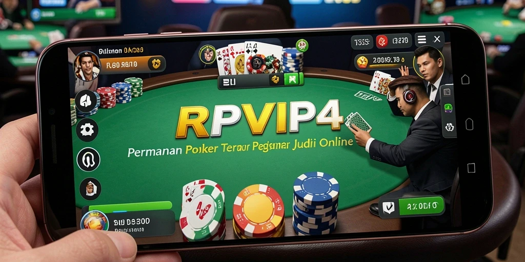 Screenshot RPVIP4 menunjukkan pengalaman bermain poker yang mendebarkan.