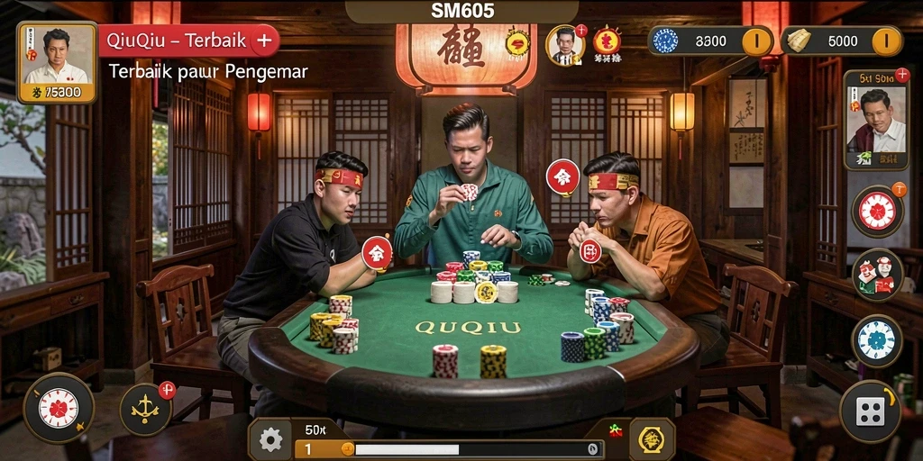 Screenshot game SM605 menampilkan aksi seru QiuQiu.