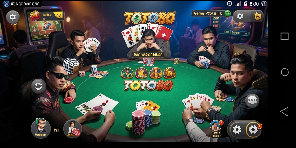 Screenshot gameplay TOTO80 yang mendebarkan dengan pengalaman poker langsung.