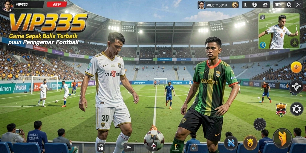 Screenshot gameplay VIP333 yang menampilkan aksi seru pertandingan sepak bola.